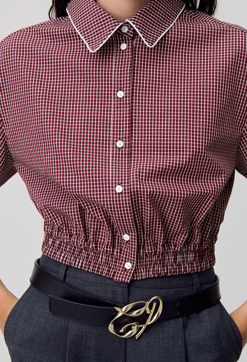 Short checked shirt