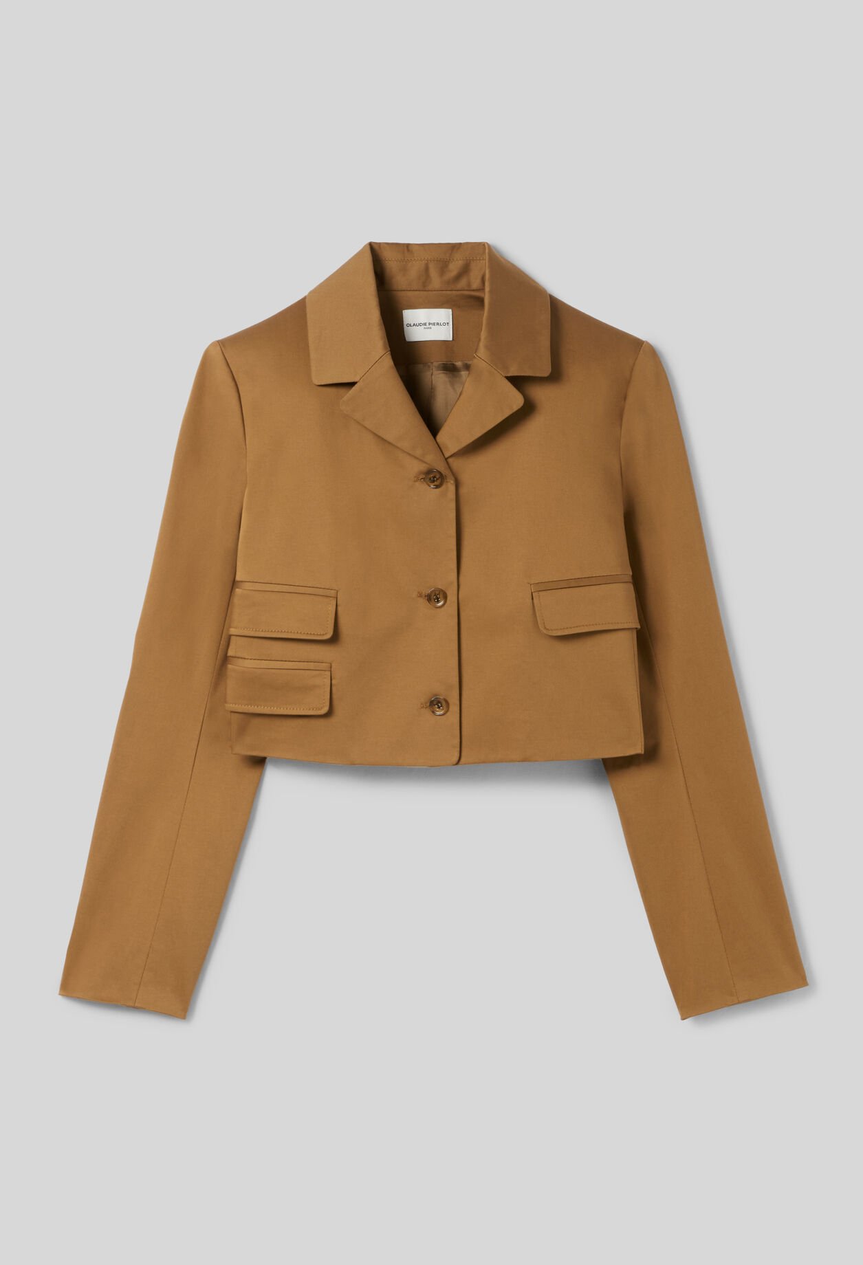 Short blazer with notched lapels