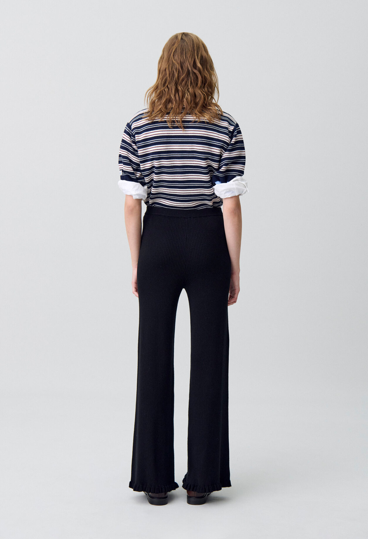 Flared Knit Trousers