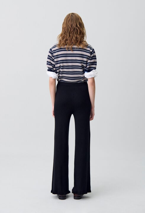Flared Knit Trousers