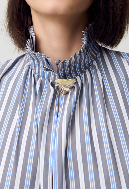 Striped Victorian collar blouse