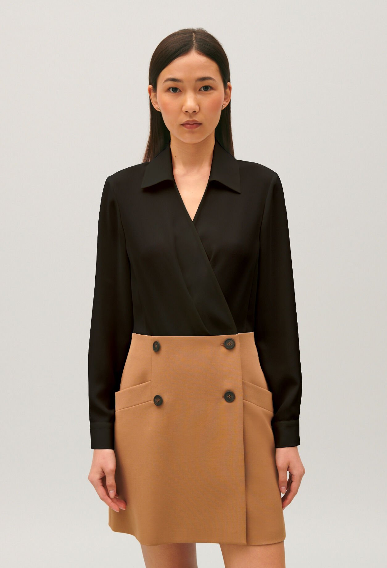 Two-tone short blazer dress