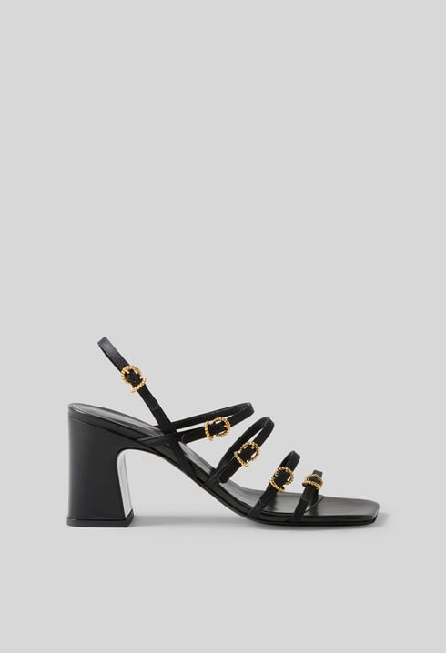 Satin heeled sandals