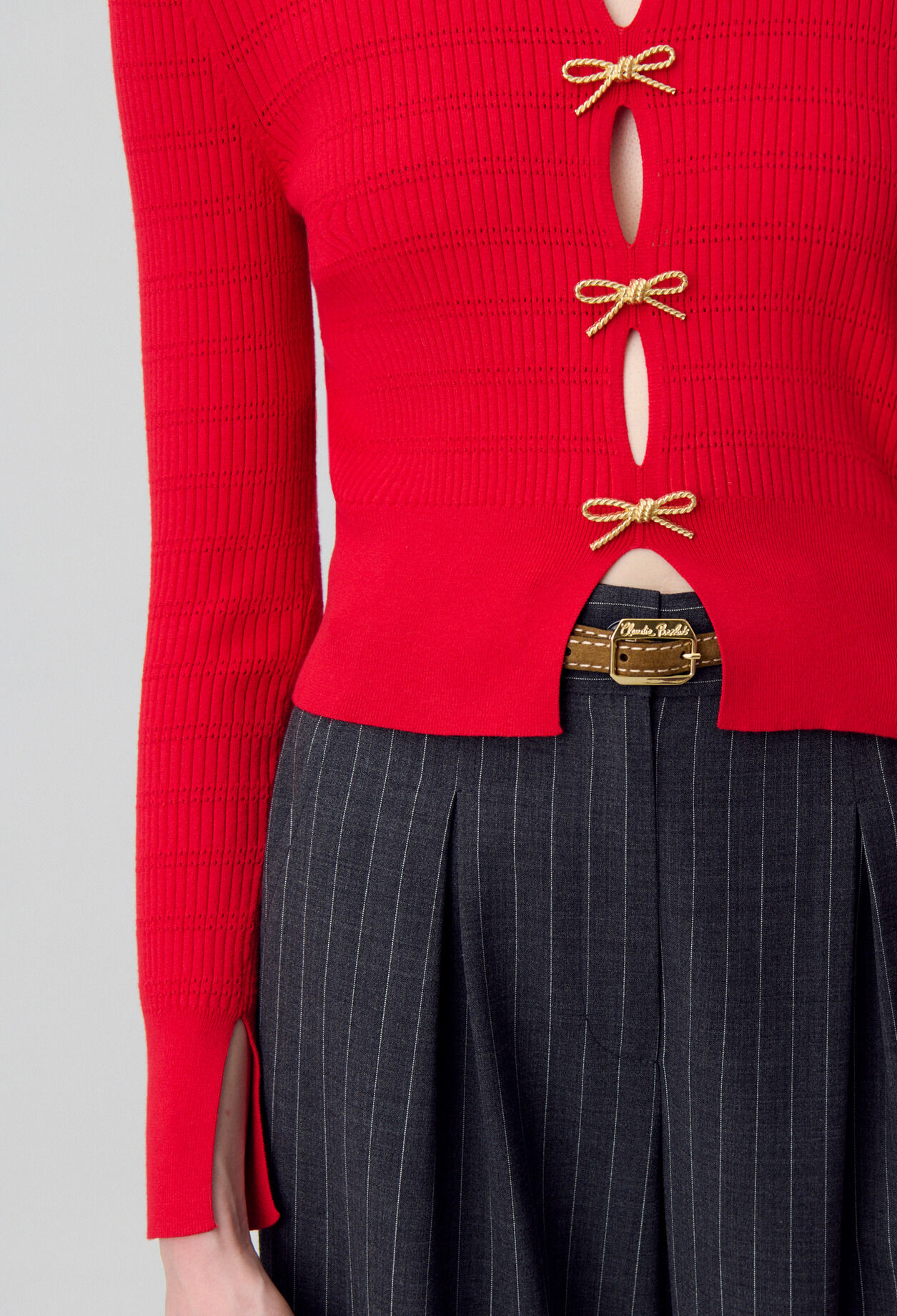 Knit Jumper with Bow Details