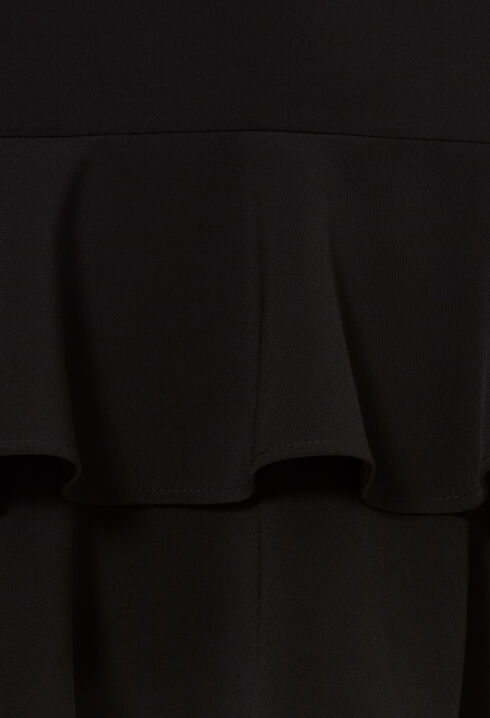 Flared ruffled midi skirt