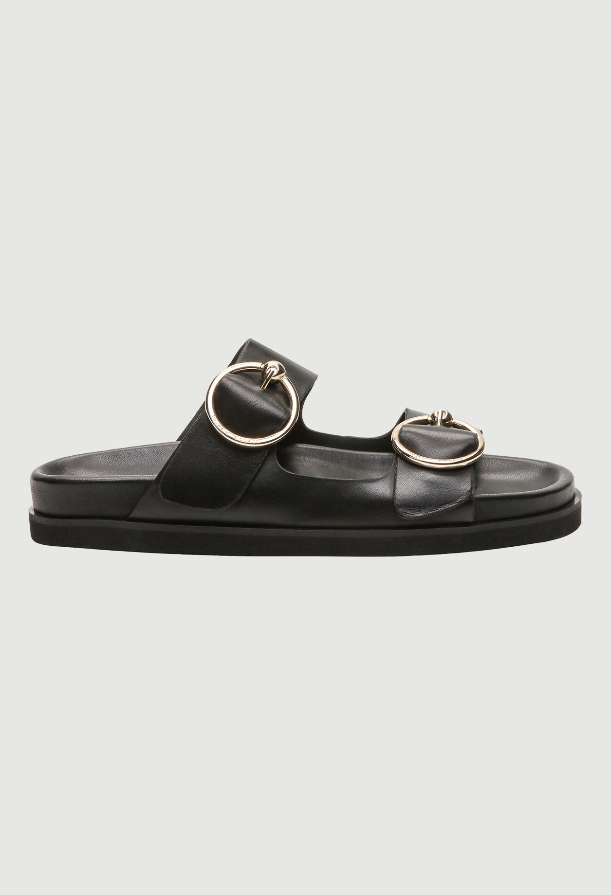 Sandals with metal buckles