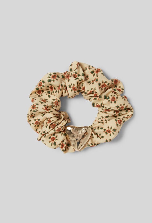 Heart Jewel Floral Scrunchie