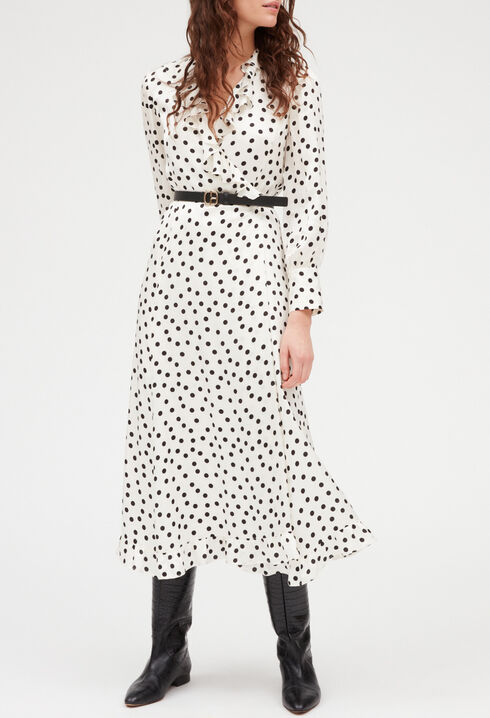 Mid-length polka dot dress