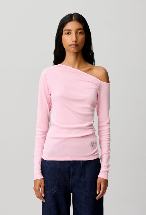 Pink Asymmetric Top in 100% Cotton