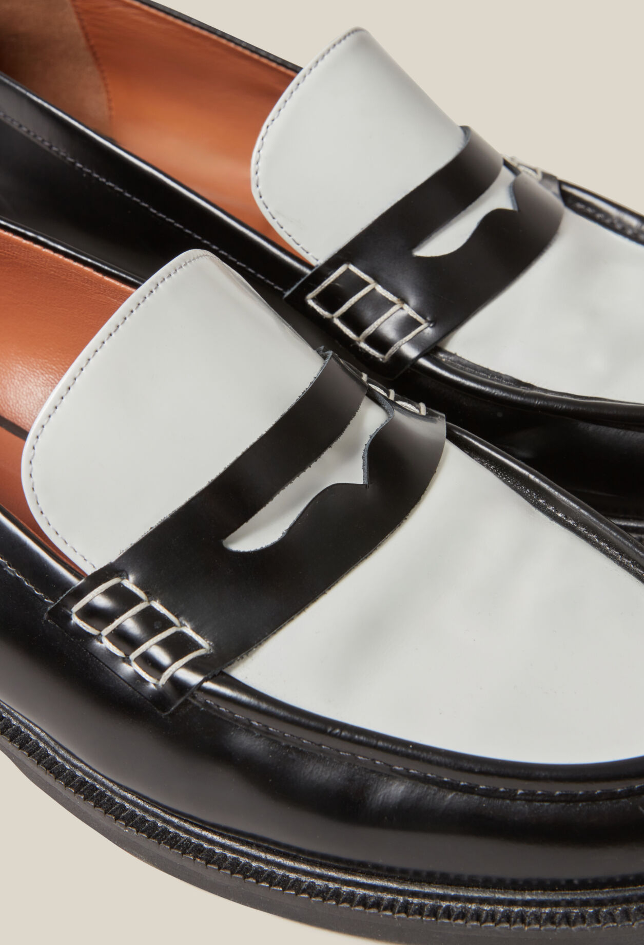 Two-tone leather loafers