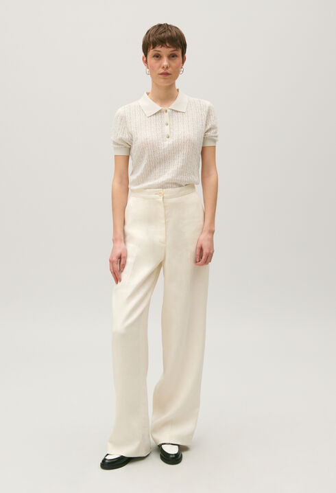 Linen blend suit trousers