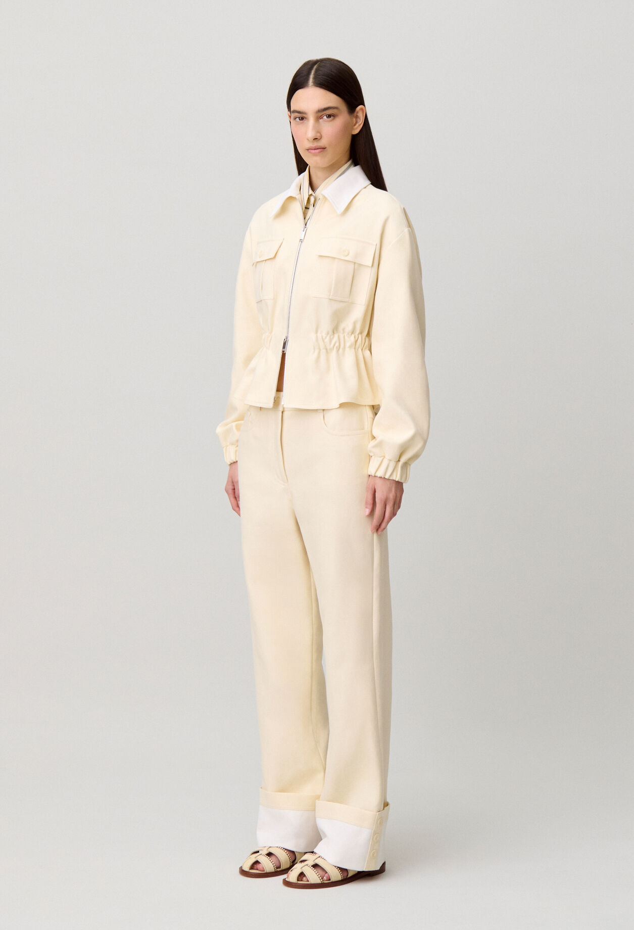 Cotton shirt collar jacket