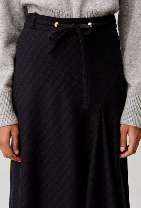 Asymmetric midi skirt