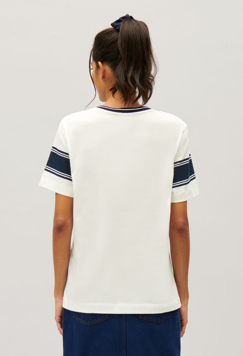 Blue and white Claudie T-shirt