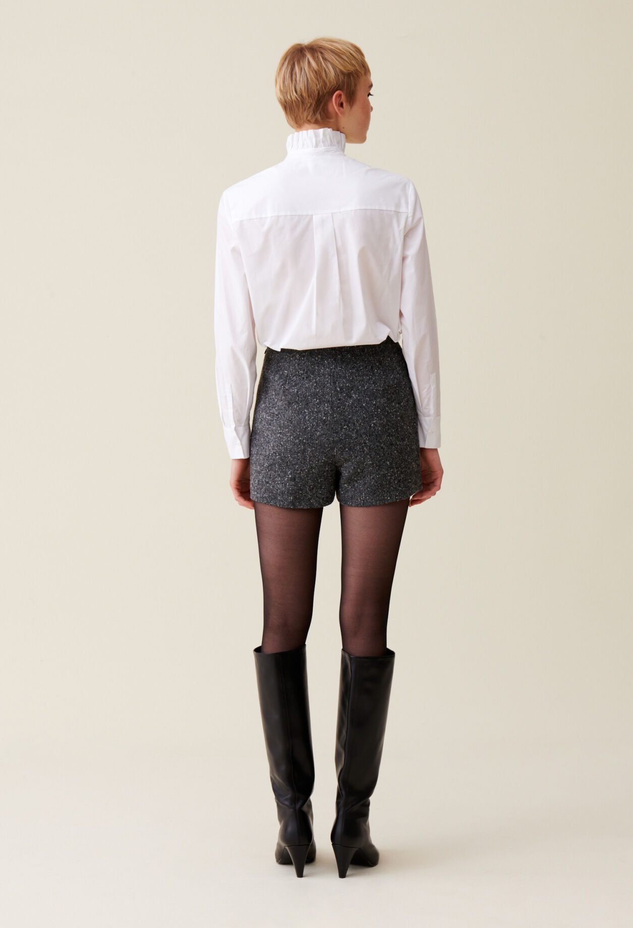 Grey tweed shorts