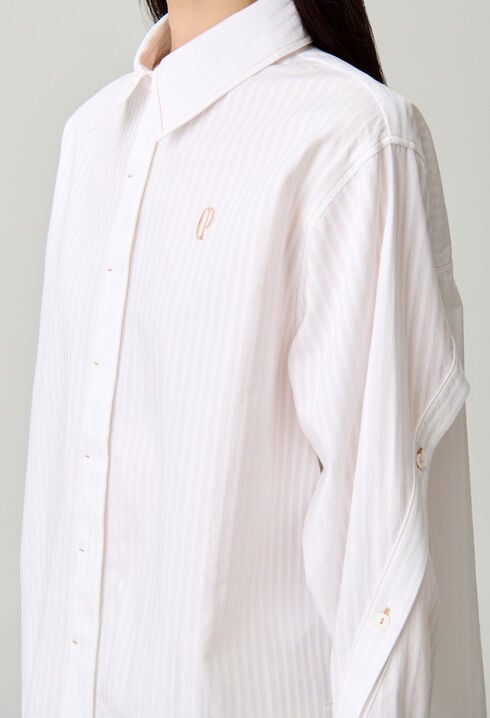 Striped poplin shirt