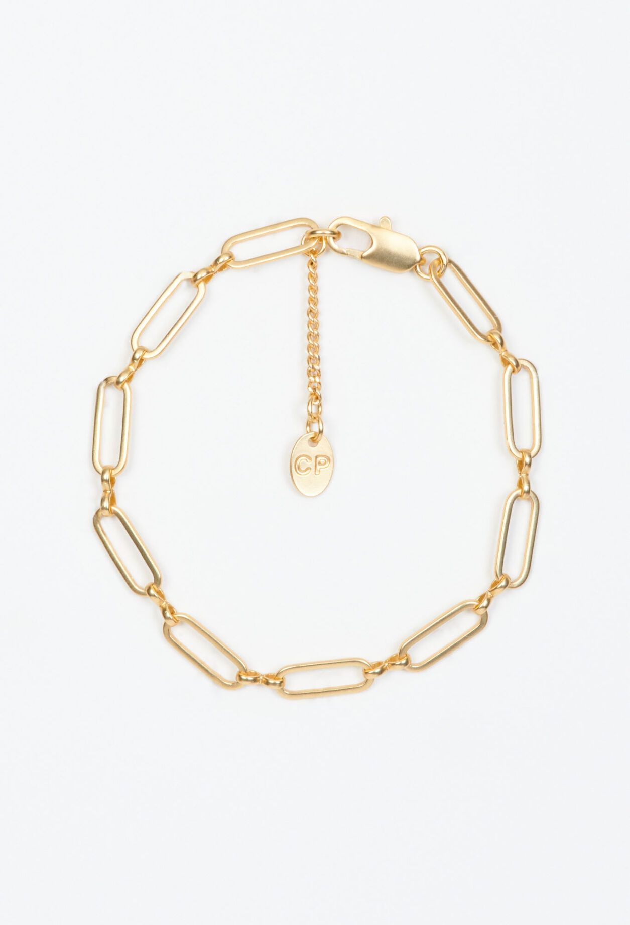 Large gold link bracelet