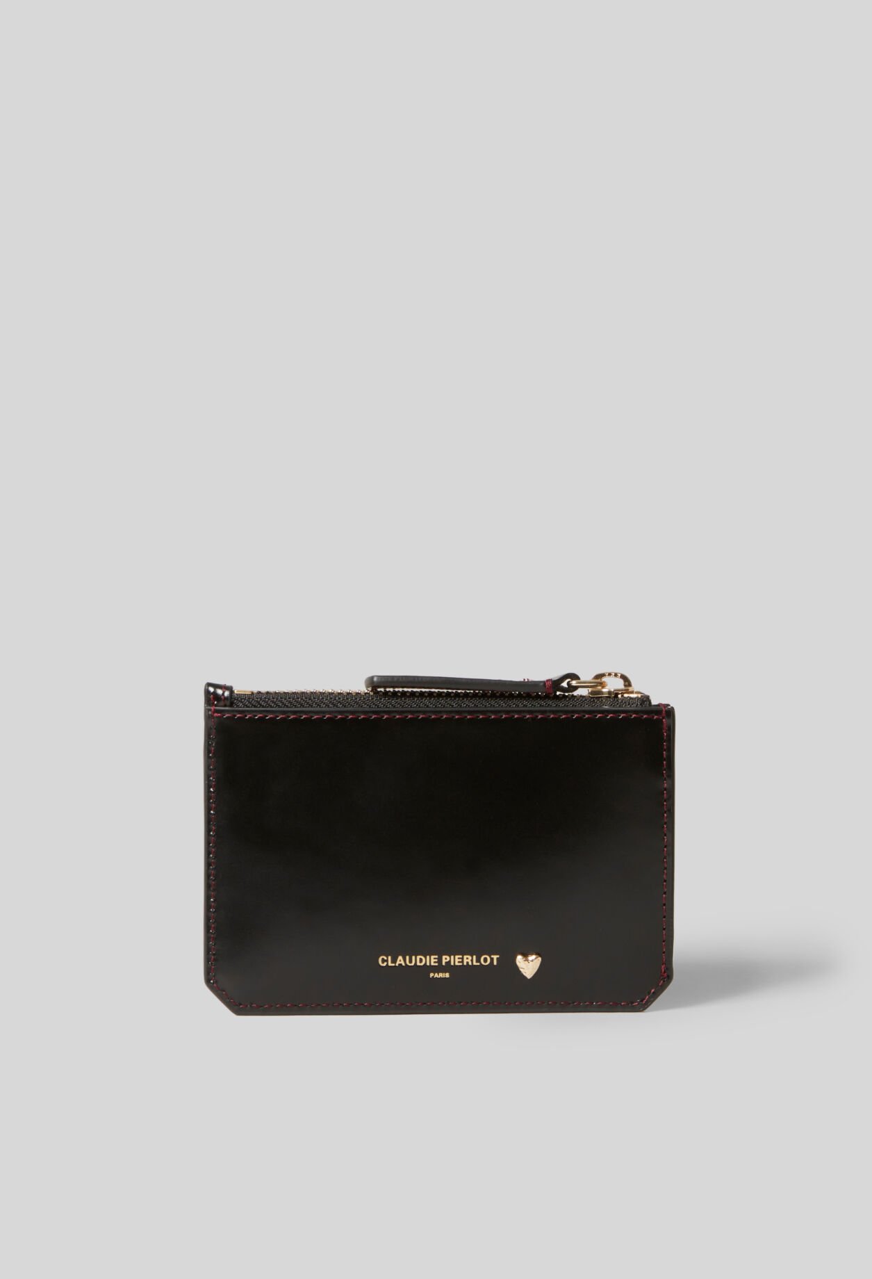 Gold Heart Leather Card Holder