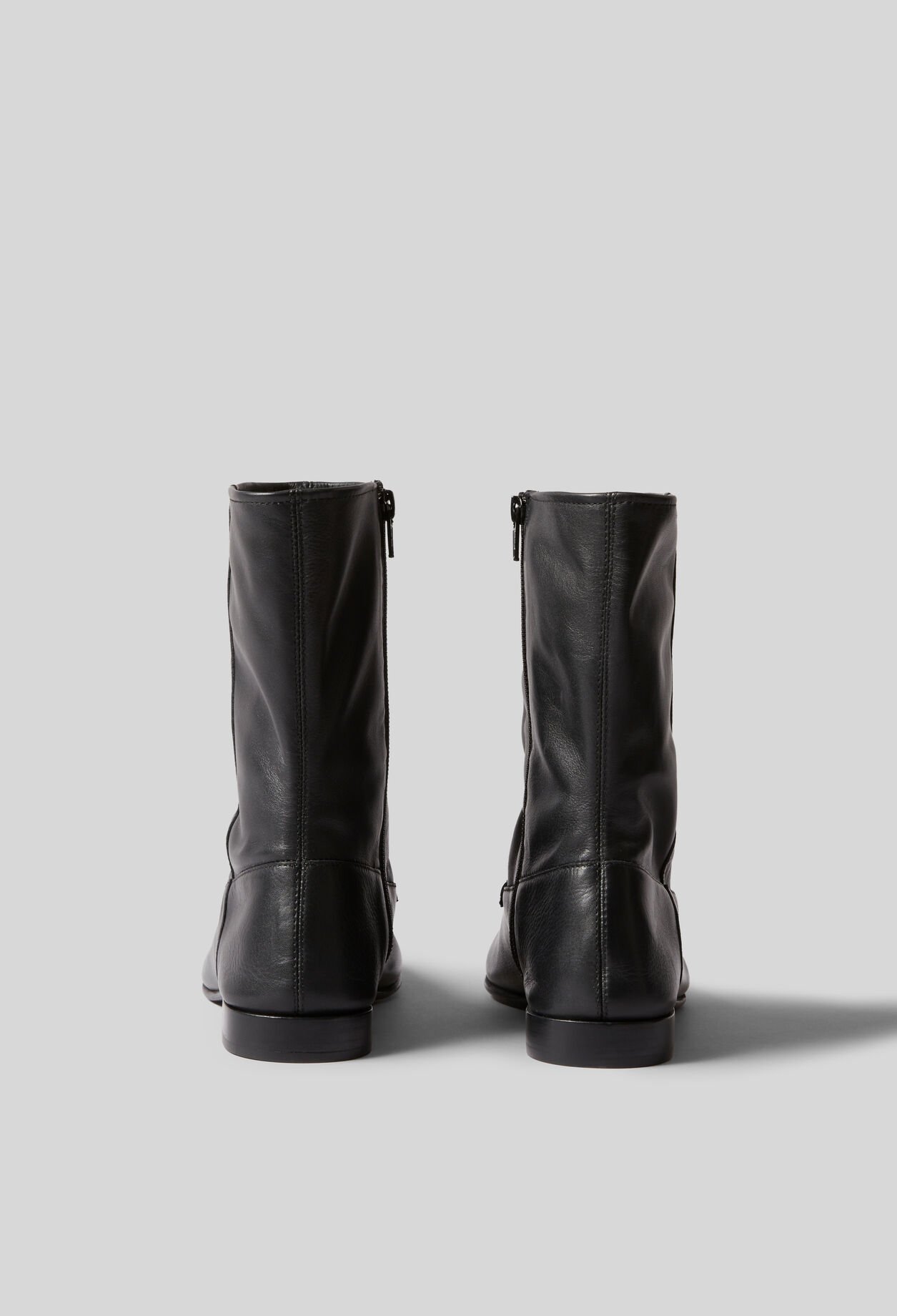 Leather Moccasin-Style Ankle Boots