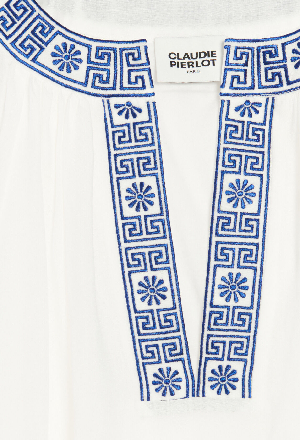 CLAUDIE PIERLOT パリで購入 白 レース　ブラウス 美品 Embroidered Stretch Shirt for women | Claudie Pierlot
