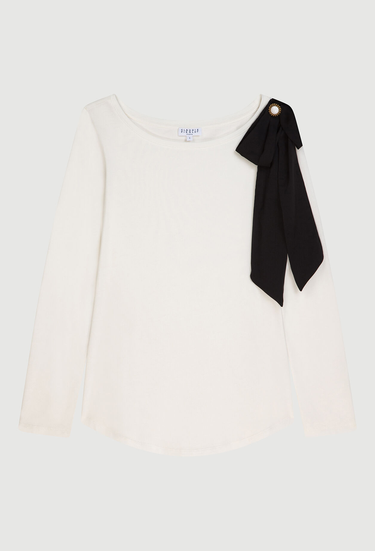 Long-sleeve t-shirt with bow