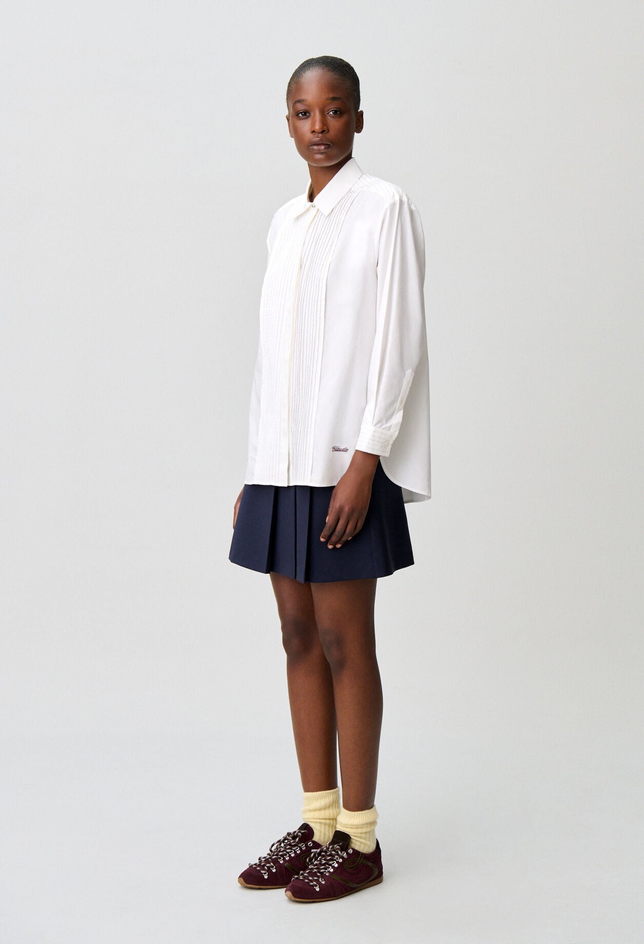 Claudie embroidered poplin shirt