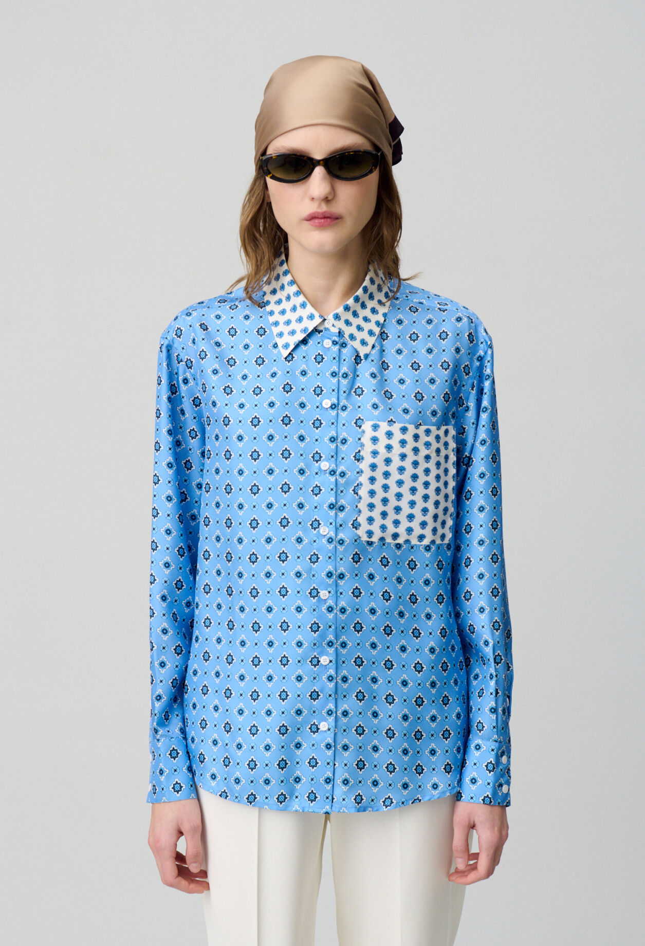 Straight-fit silk shirt