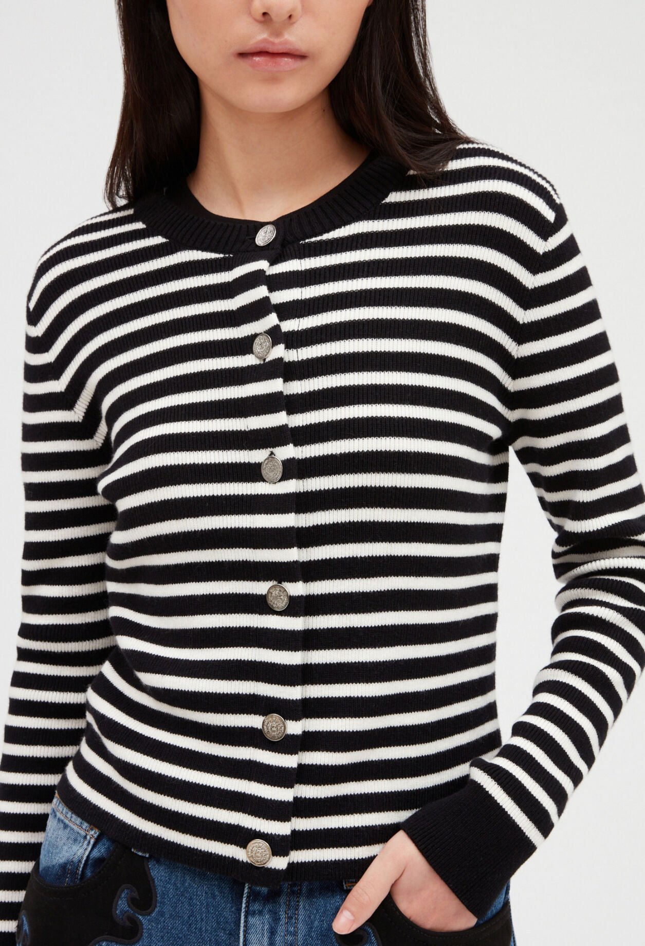 Striped knitwear cardigan