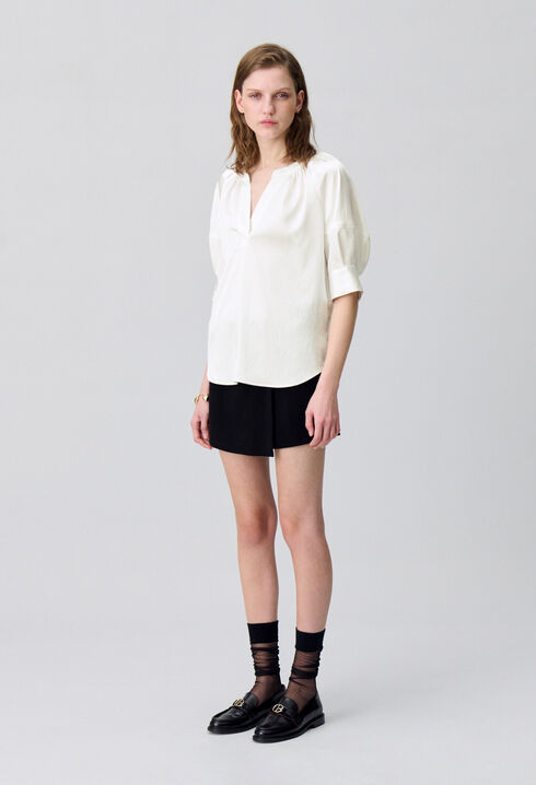 Flowy blouse with a notch neckline