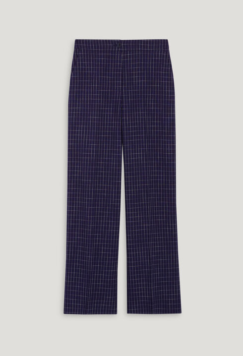 Indigo checked suit trousers