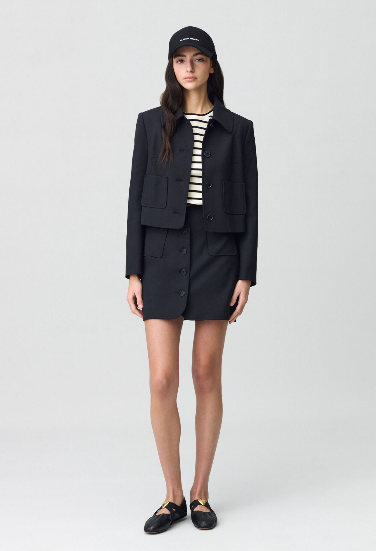 Buttoned mini skirt