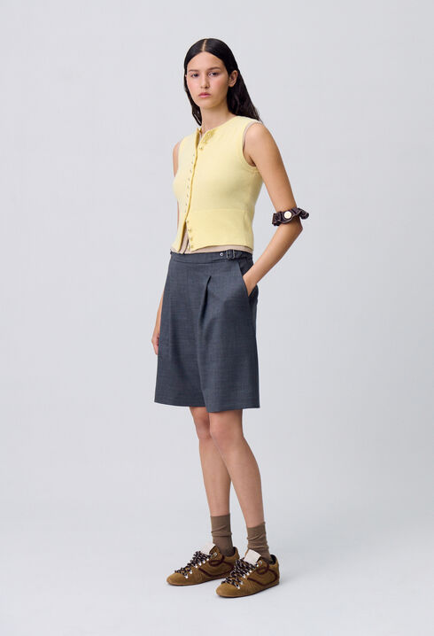 Pleated Bermuda Shorts