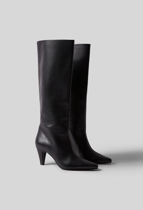 Leather knee-high boots