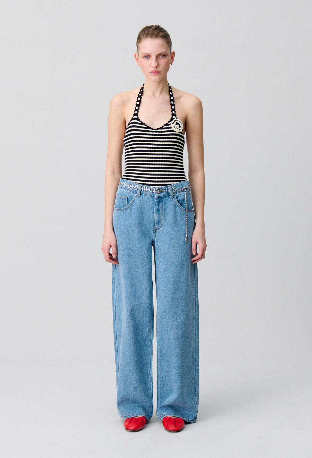 Fine Knit Striped Bodysuit