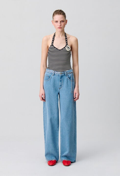 Fine Knit Striped Bodysuit