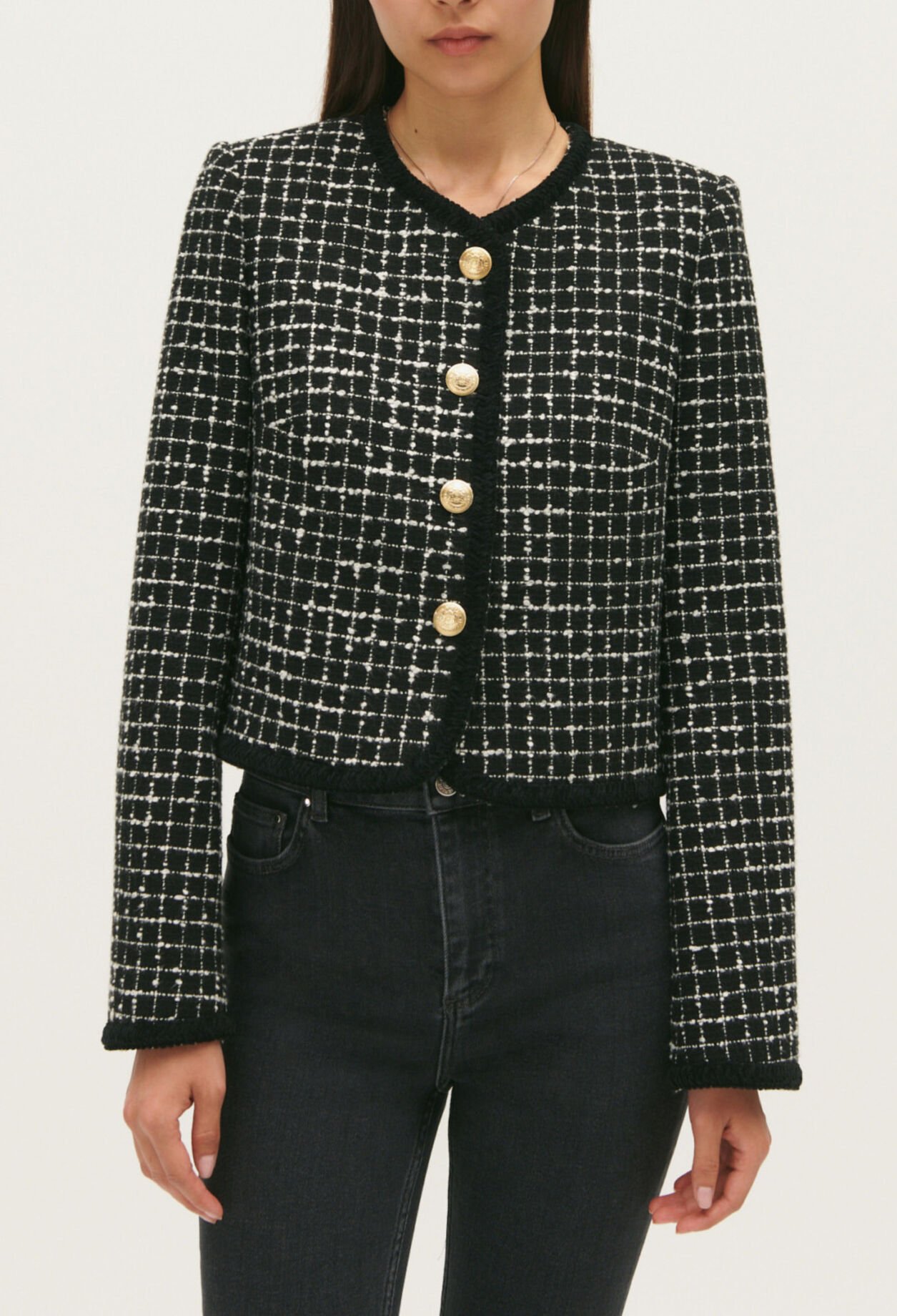 Two-tone tweed jacket