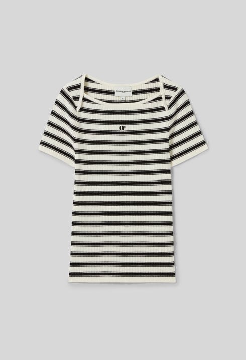 Fine-Knit Breton Stripe Top