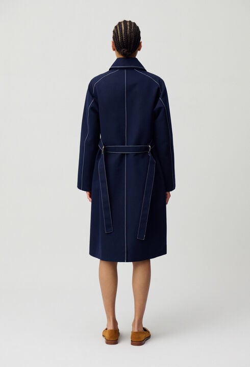 Belted mid-length trench