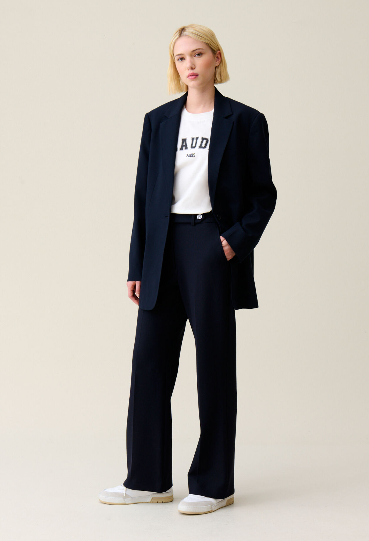 Navy oversized suit jacket