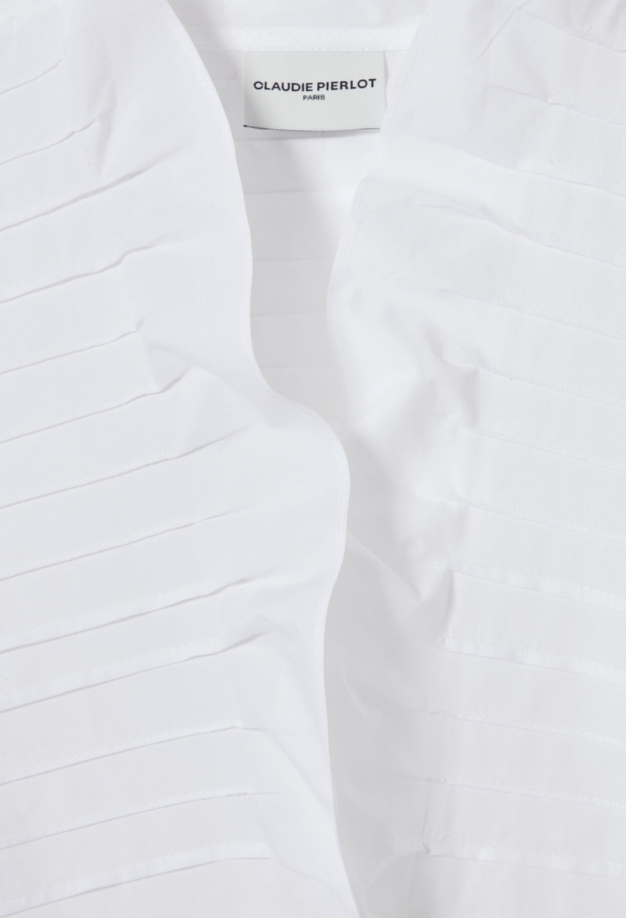 Poplin top with ruffled collar