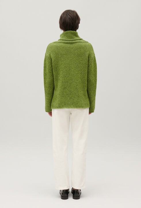 Matcha knitted polo neck jumper