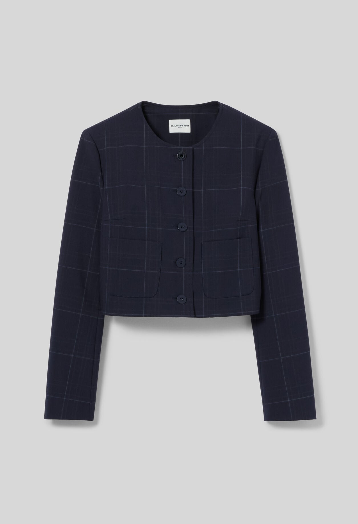 Checked boxy jacket