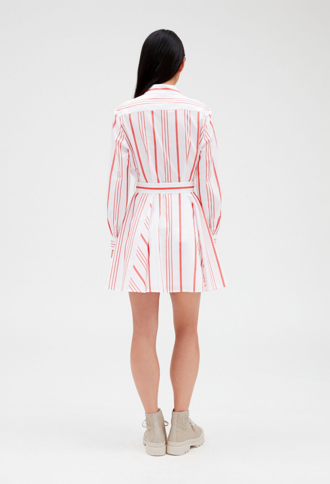 Short striped shirt dress