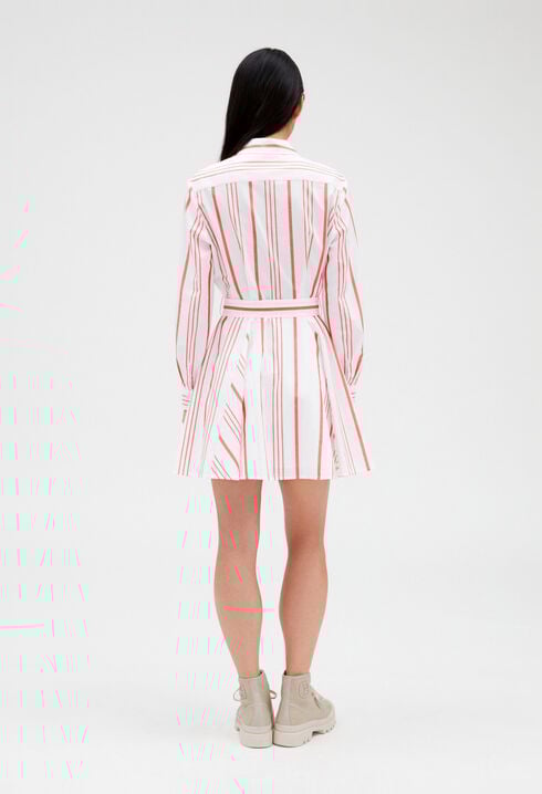 Short striped shirt dress