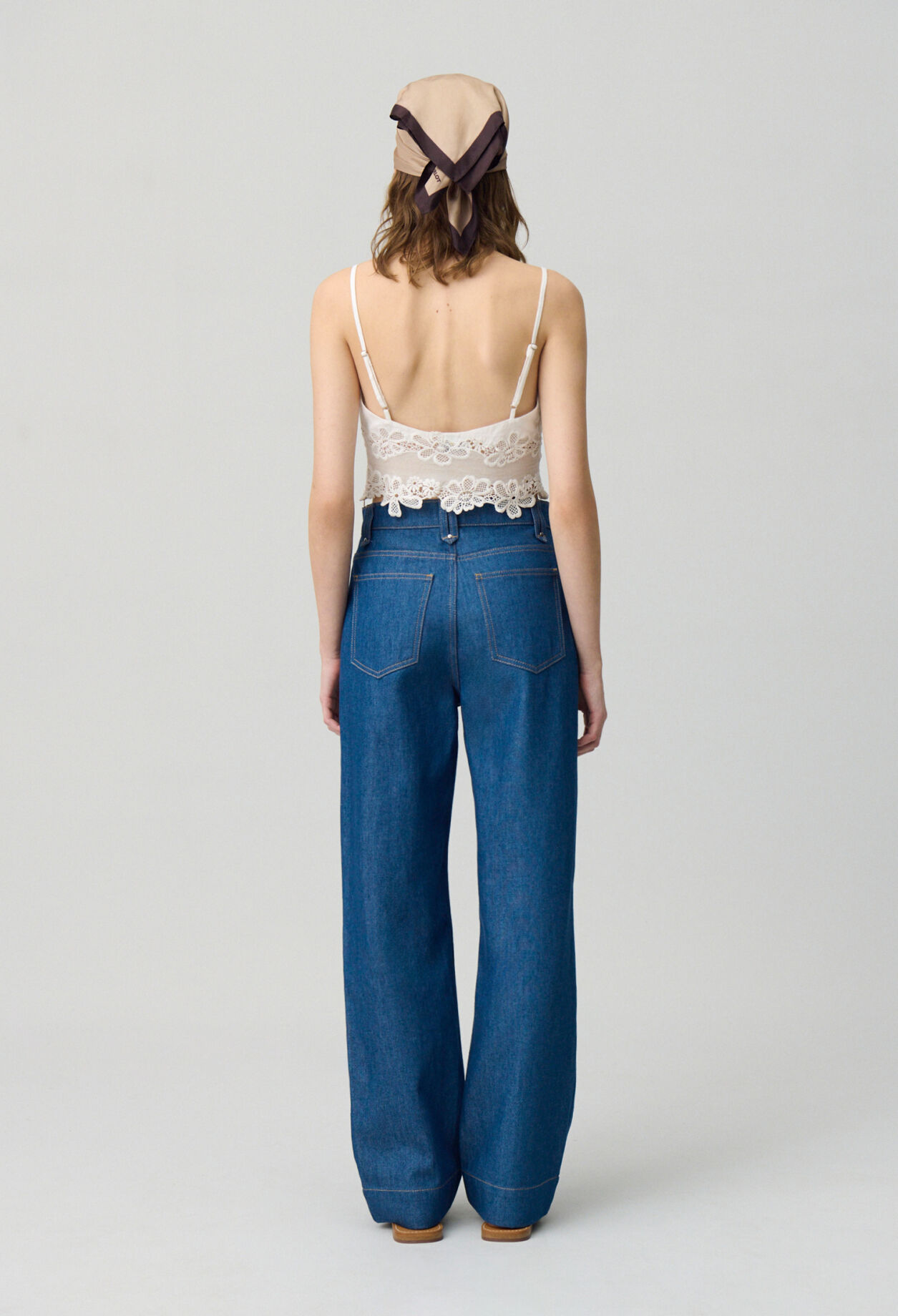 Embroidered Fine Strap Top