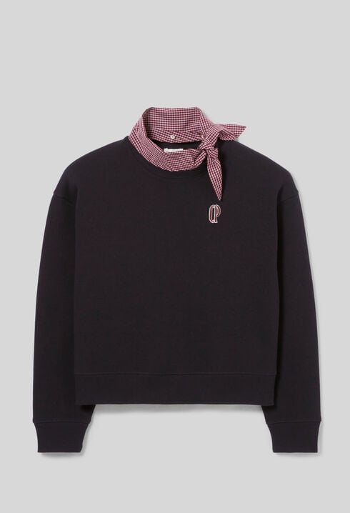 Scarf Collar Sweatshirt