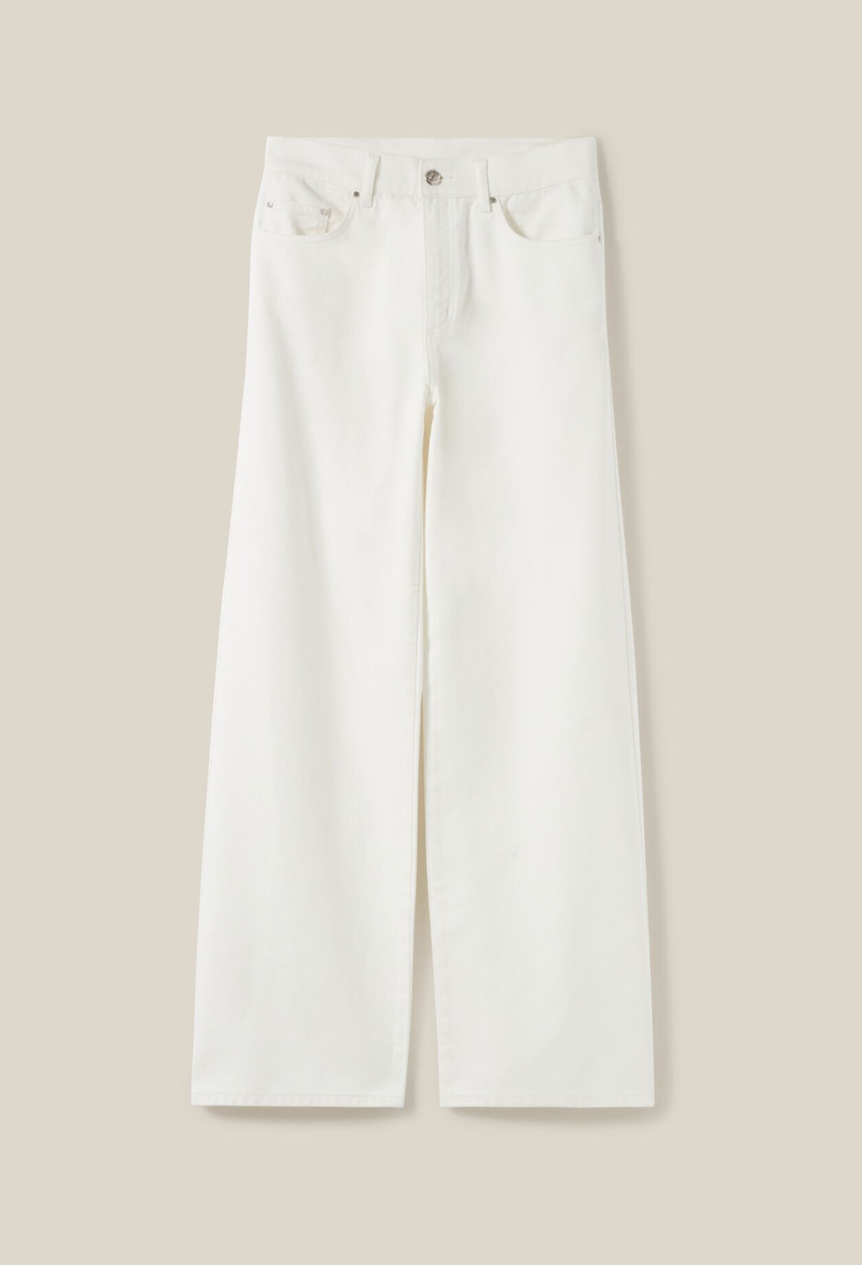 Ecru Michel Baggy Straight Jeans