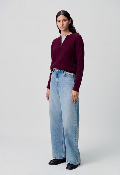 Henley Knit Sweater