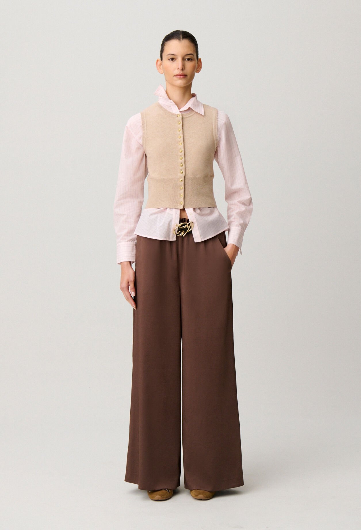 Flowy satin trousers