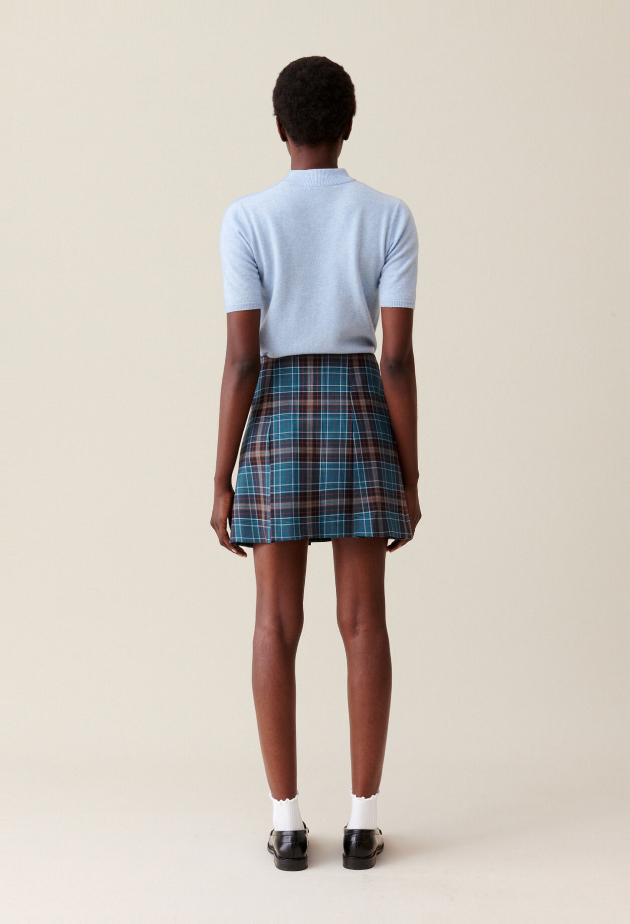 Checked wool skirt